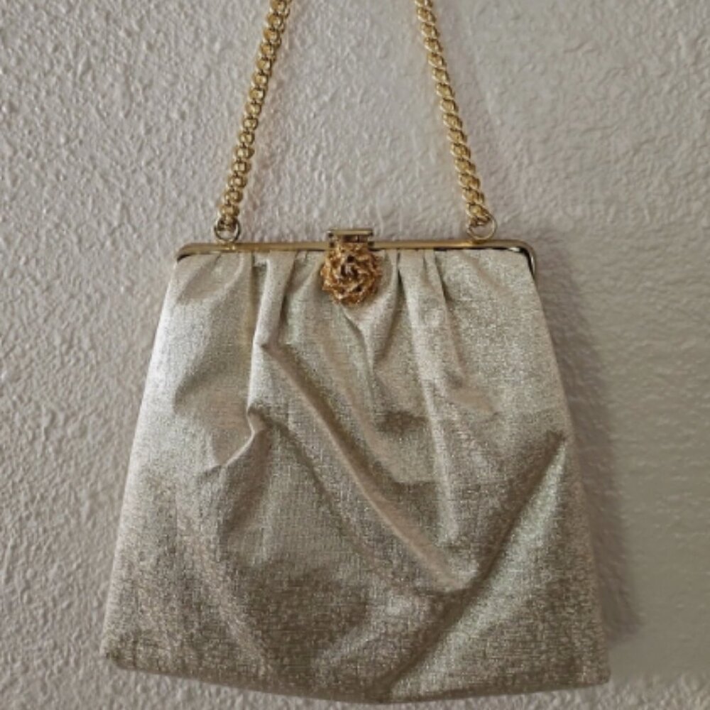 Vintage Gold Metallic Evening Bag Purse